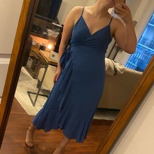 Blue wrap midi Lulus dress